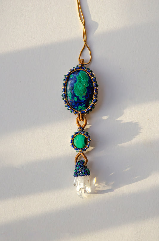 Azure Key Knotted Amulet