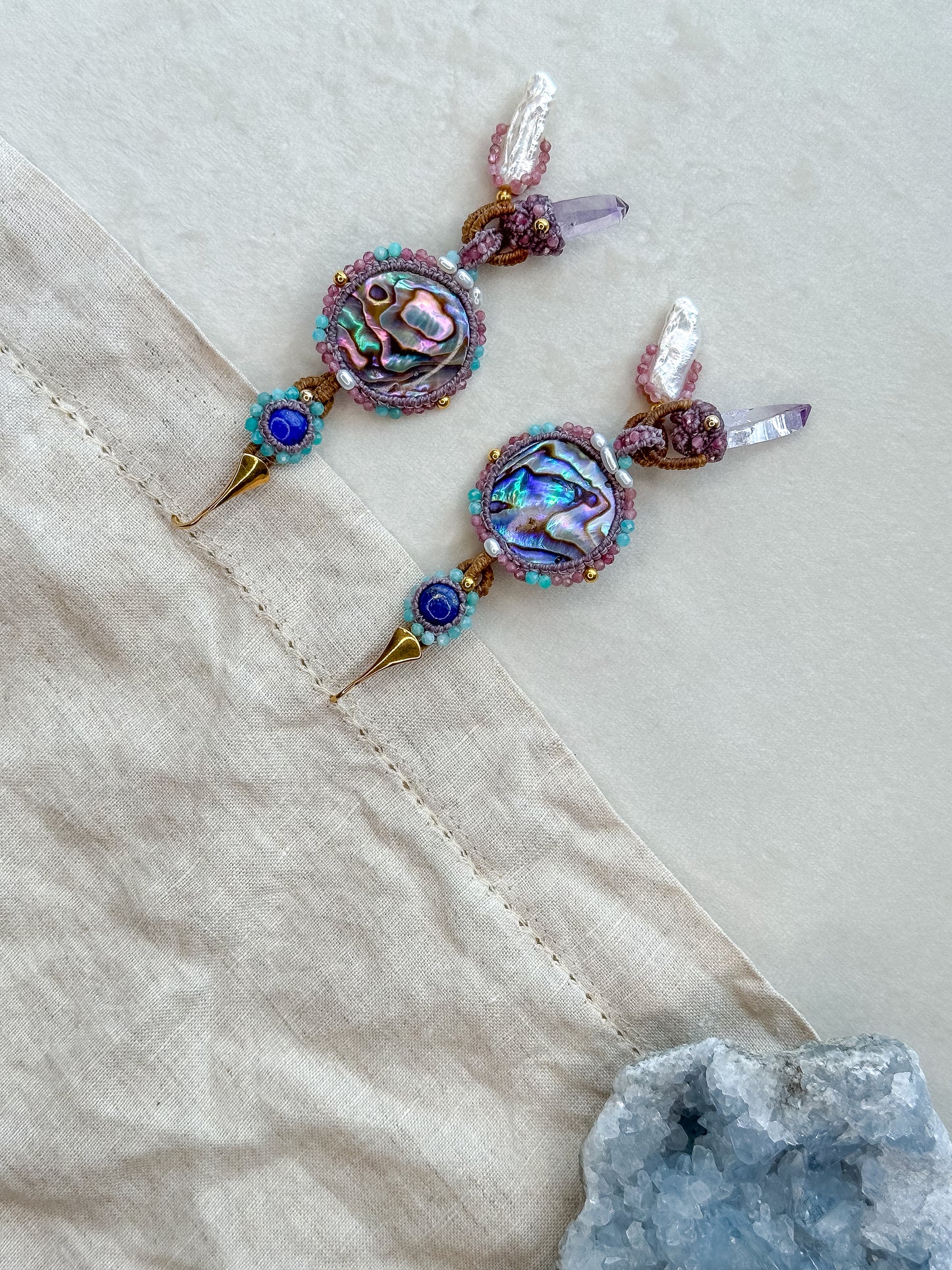 Rainbow Key Gemstone Earrings