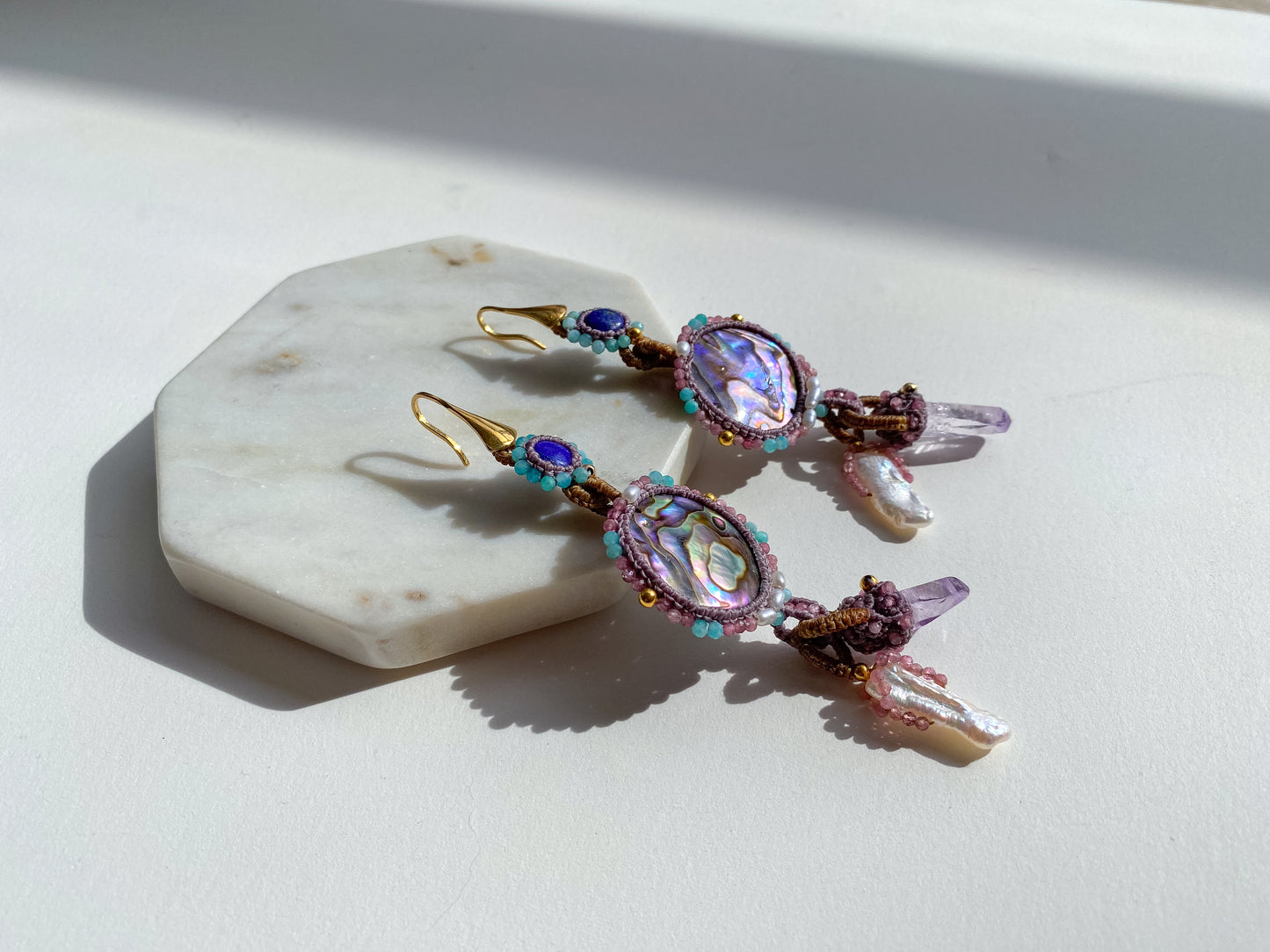 Rainbow Key Gemstone Earrings