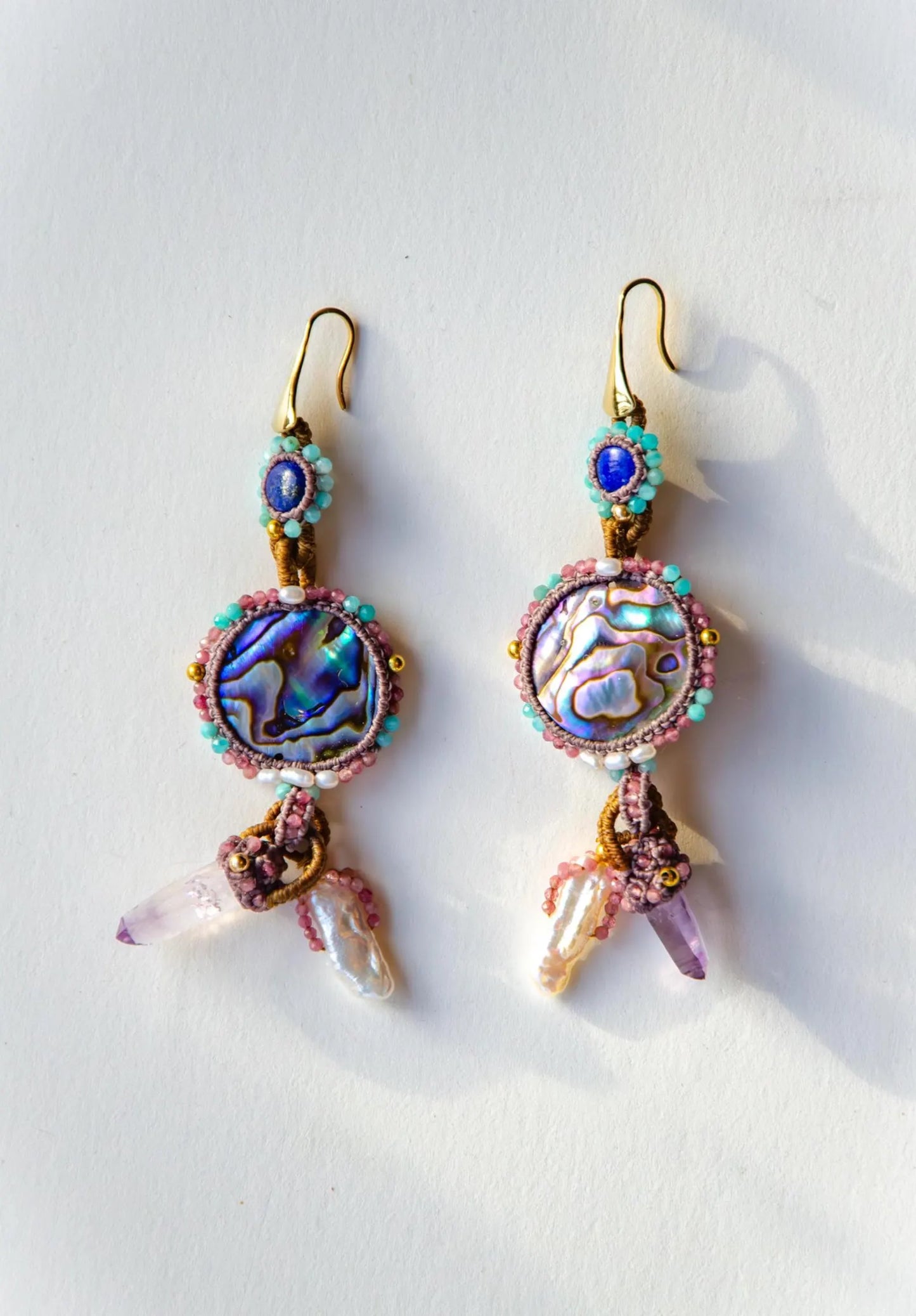 Rainbow Key Gemstone Earrings