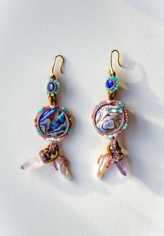 Rainbow Key Gemstone Earrings