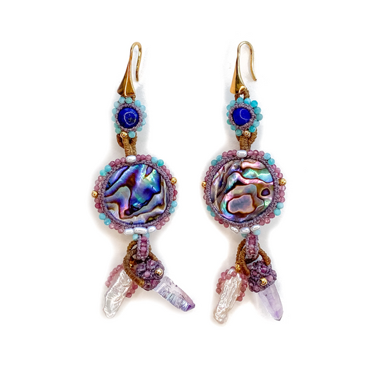 Rainbow Key Gemstone Earrings