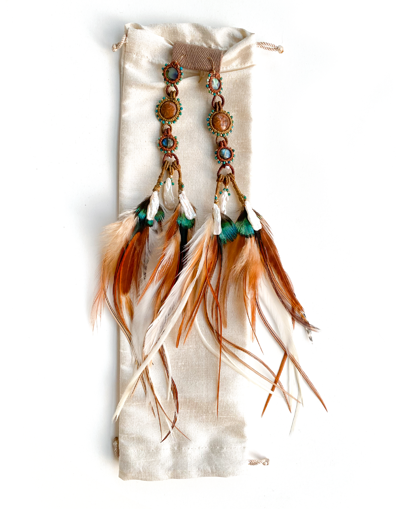 AMAZON KEY FEATHER EARRINGS