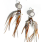 Feather Earrings on white background with Celestite Geode Crystal – featuring clear quartz, Lapis, pearl & gold, a unique symbol of love and intention.