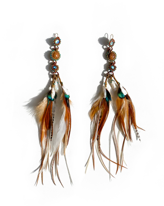 AMAZON KEY FEATHER EARRINGS